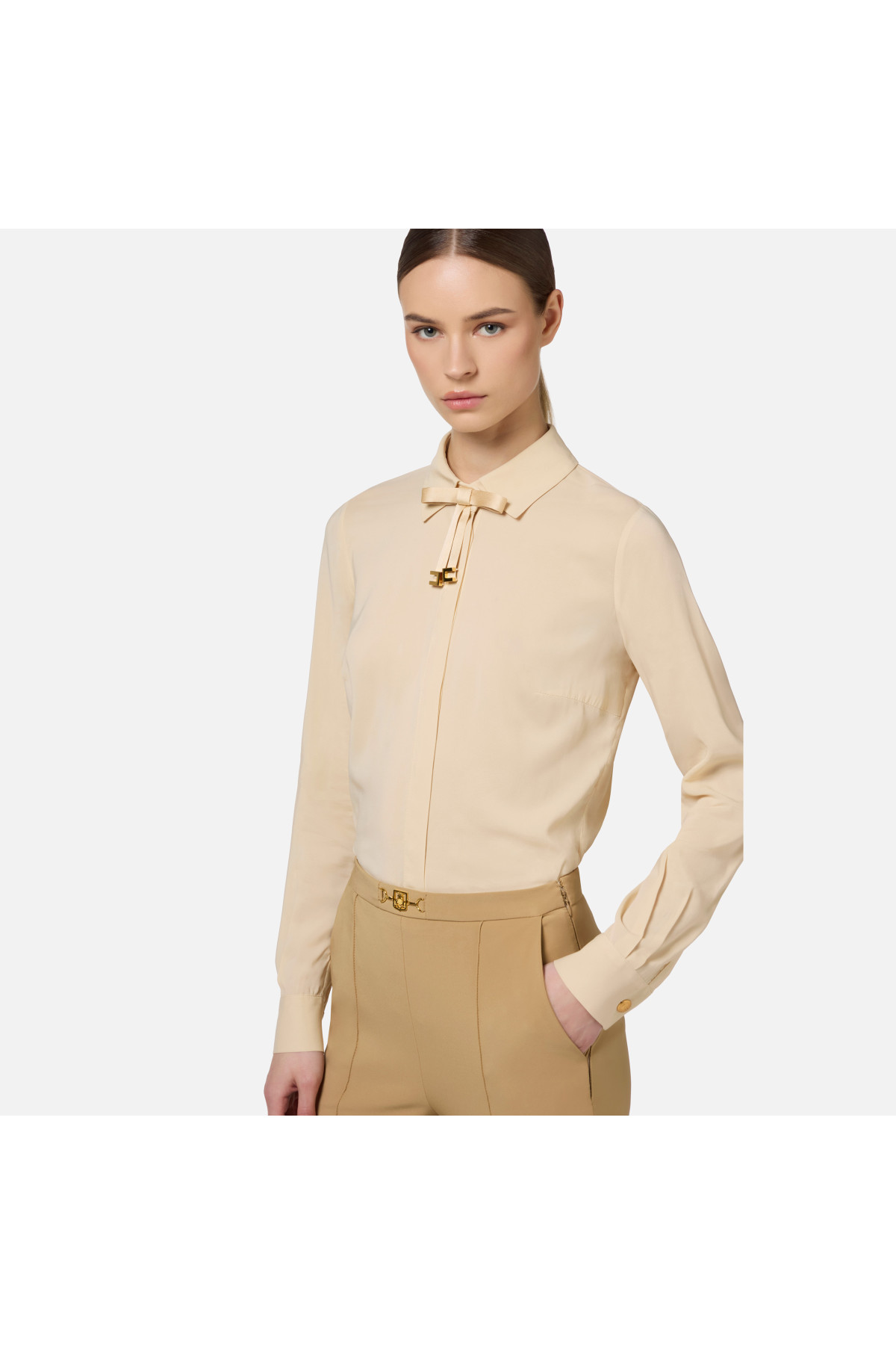 Camicia con fiocco elisabetta franchi best sale